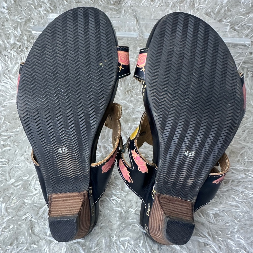 Spring Step L’artiste Sandals Pink Flowers Women’s Size 9 - Picture 5 of 5